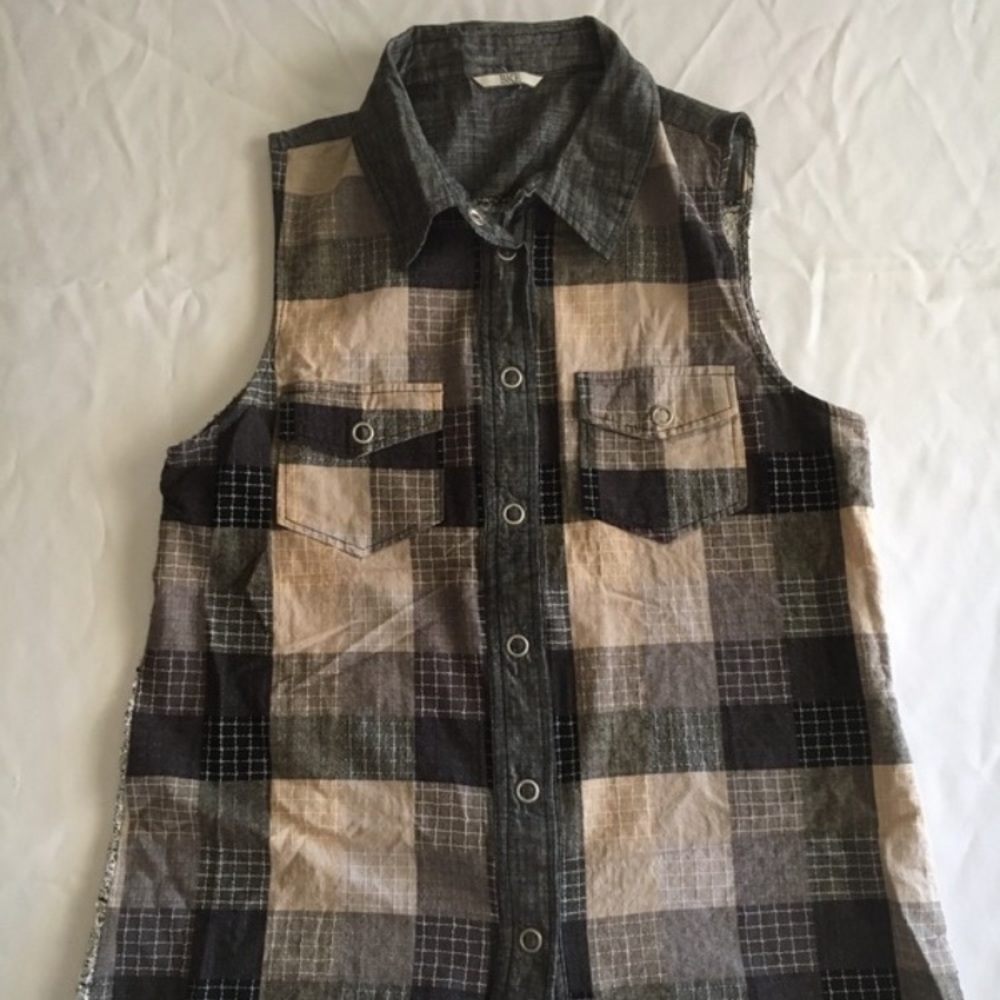 Buckle Plaid Top